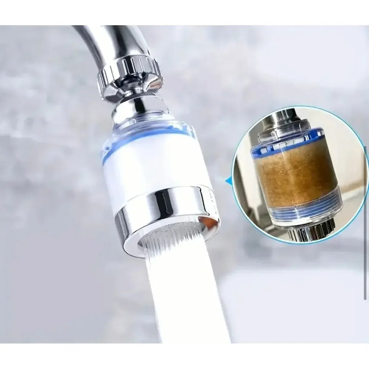 AquaNesth™ Filtreli 360° Döner Musluk Başlığı