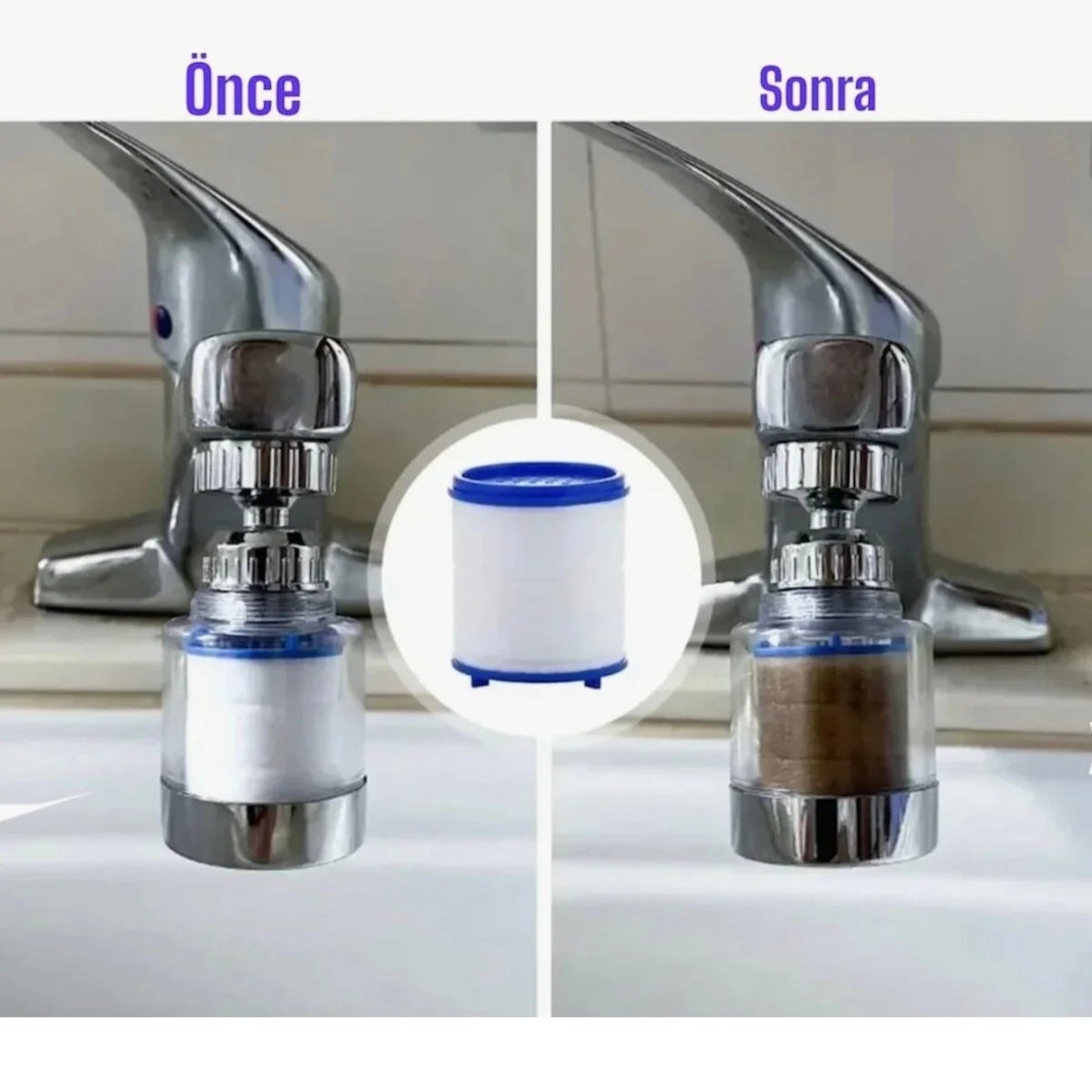 AquaNesth™ Filtreli 360° Döner Musluk Başlığı