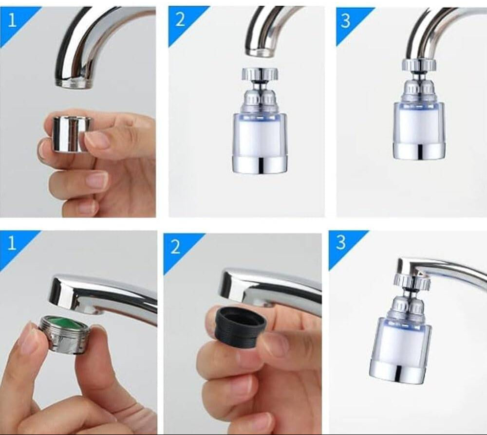 AquaNesth™ Filtreli 360° Döner Musluk Başlığı