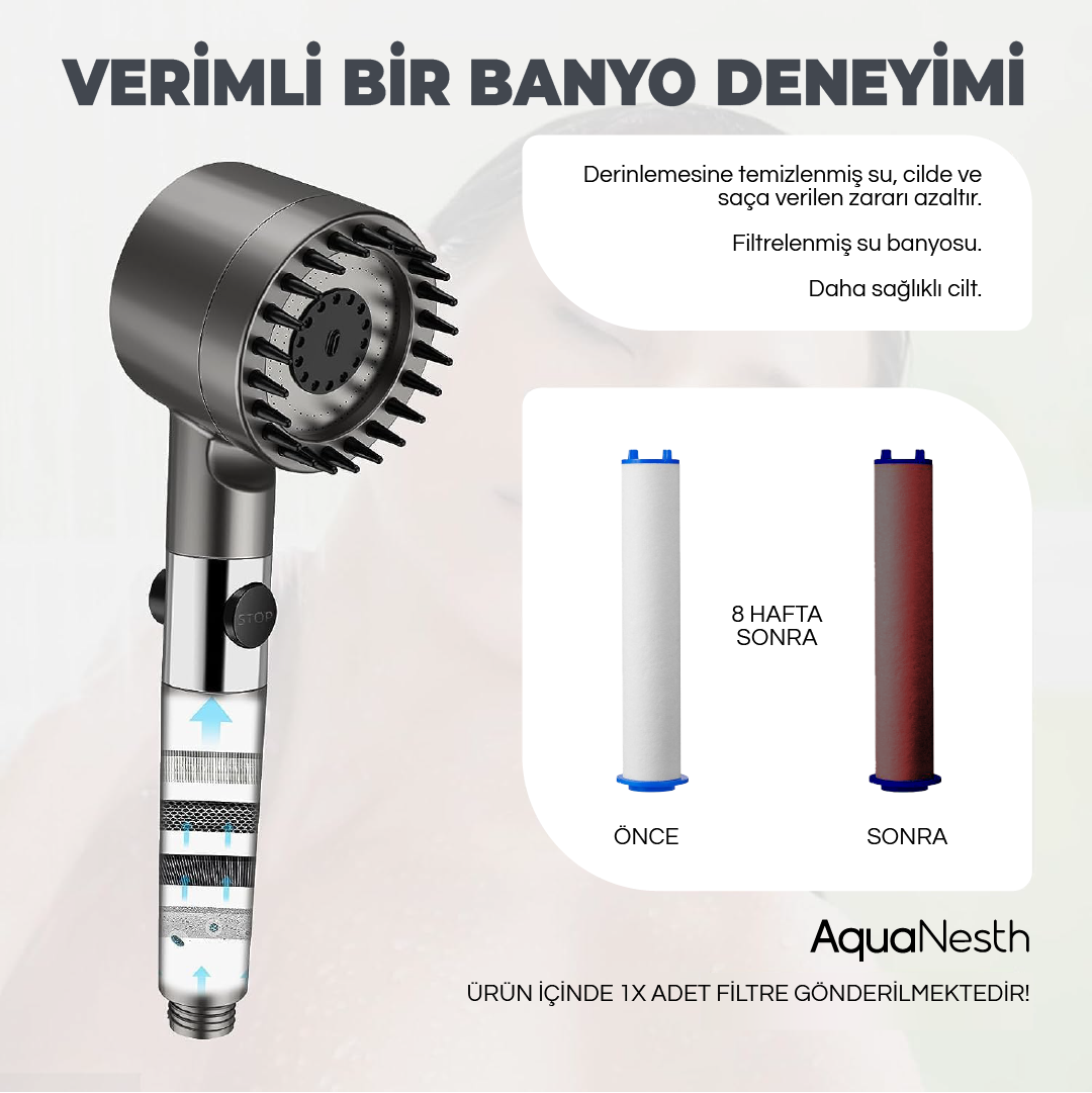 AquaNesth™ Filtreli Duş Başlığı